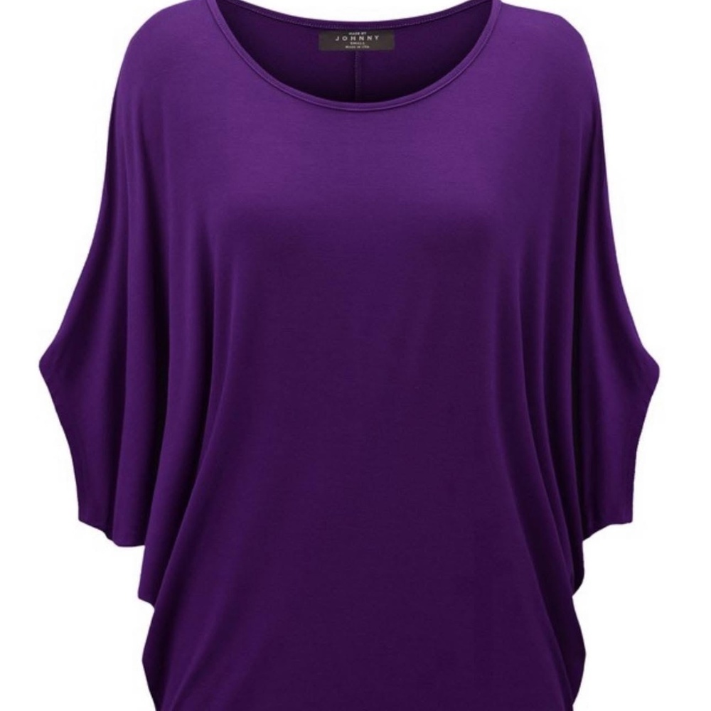 Johnny Purple Scoop Neck Dolman Top